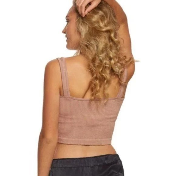 Free People Solid Rib Brami Yoga Crop Top. XS/S - Picture 3 of 6